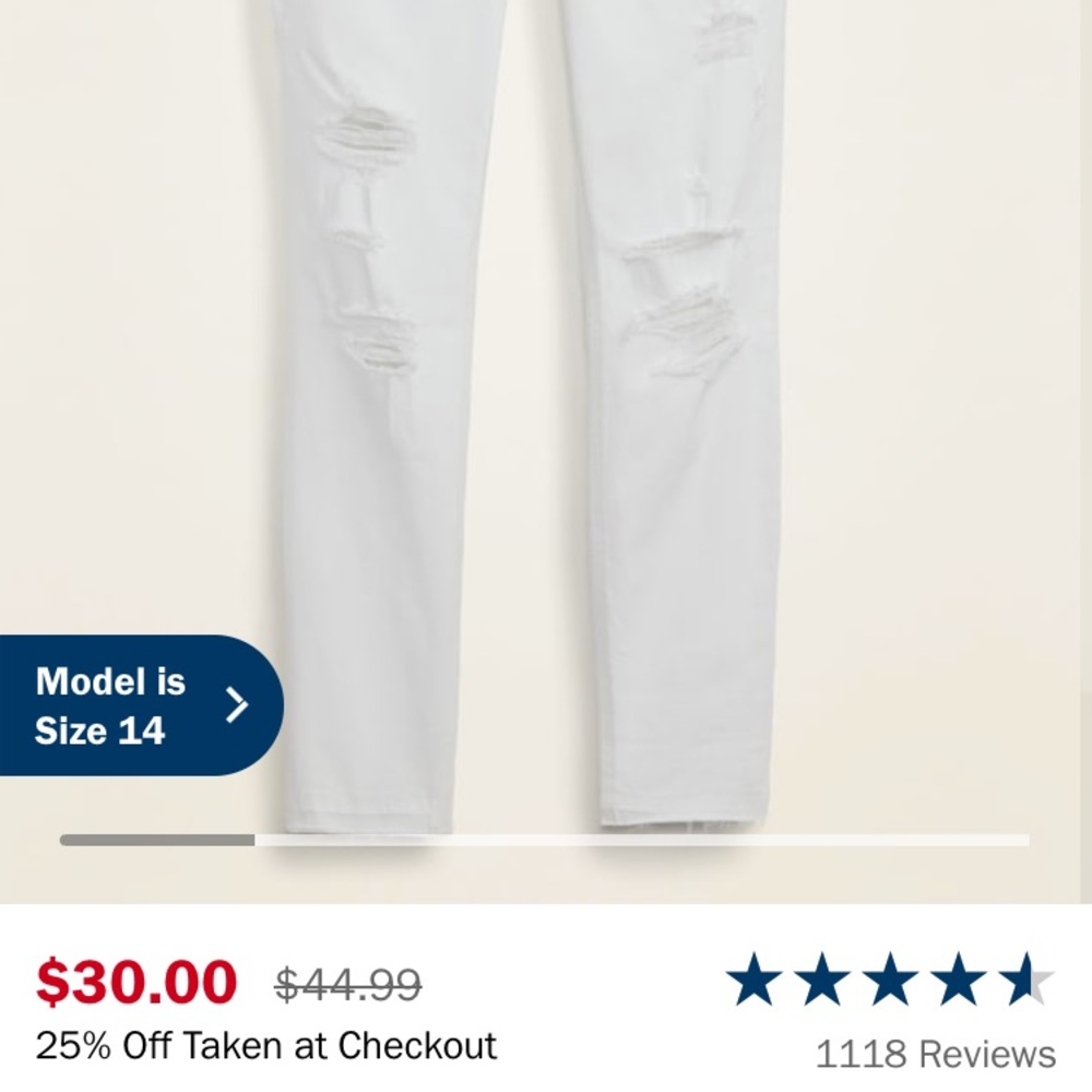 New white distressed super skinny jeans